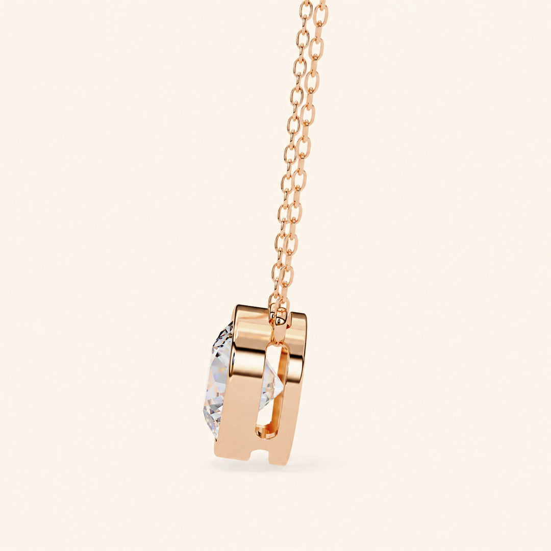 Round Cut Bezel Set Necklace