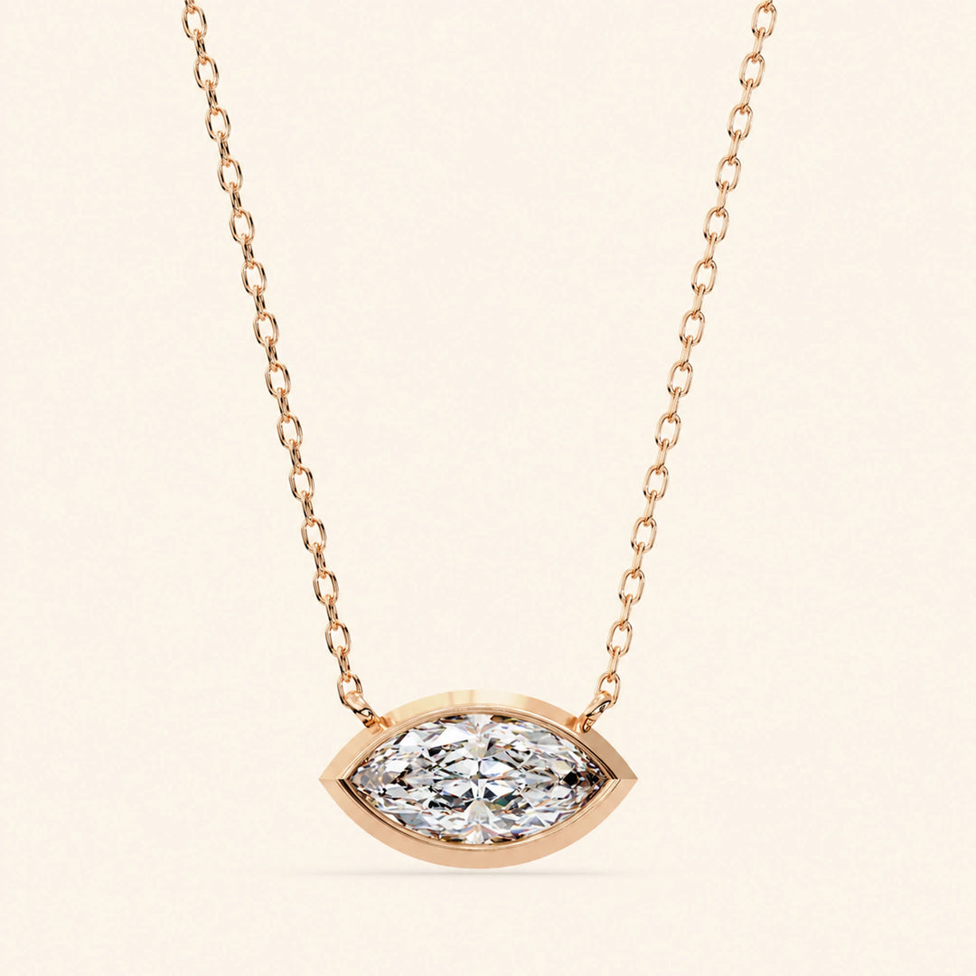 Marquise Bezel Set Necklace