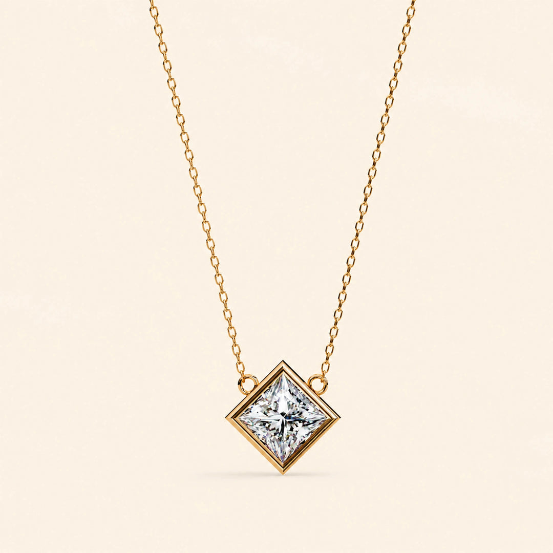 Princess Bezel Necklace