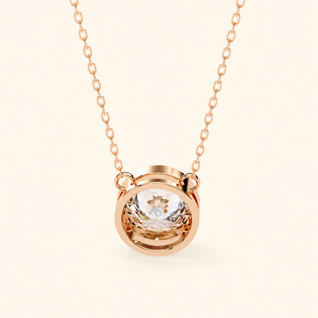 Round Cut Bezel Set Necklace