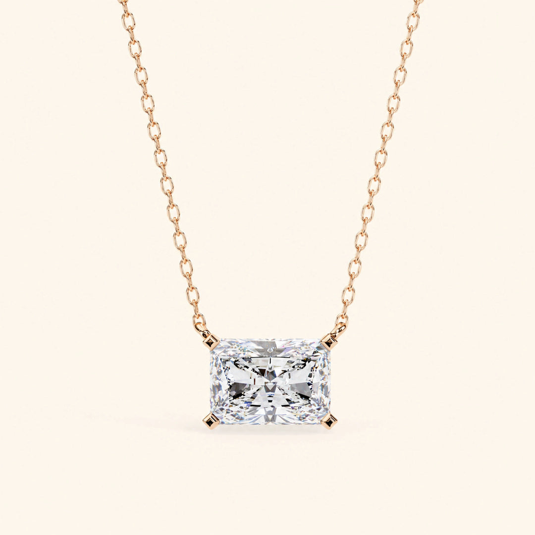 Radiant Bezel Set Necklace