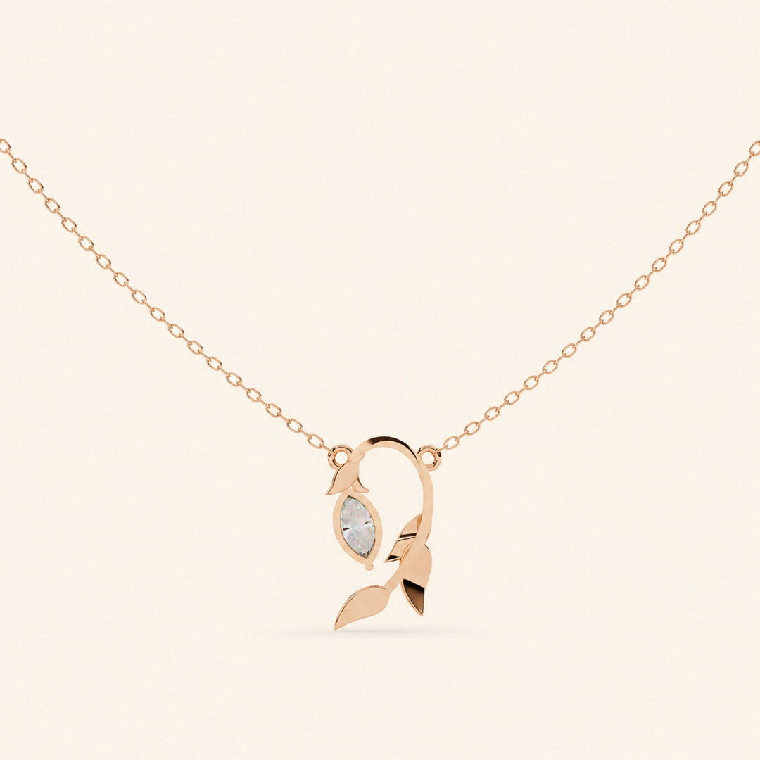 Back View Of Marquise Prong Set Necklace 