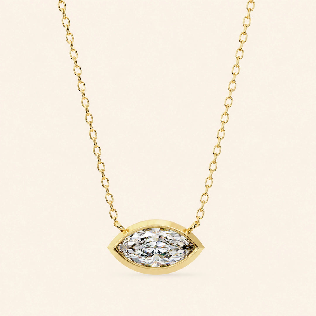 Marquise Bezel Set Necklace