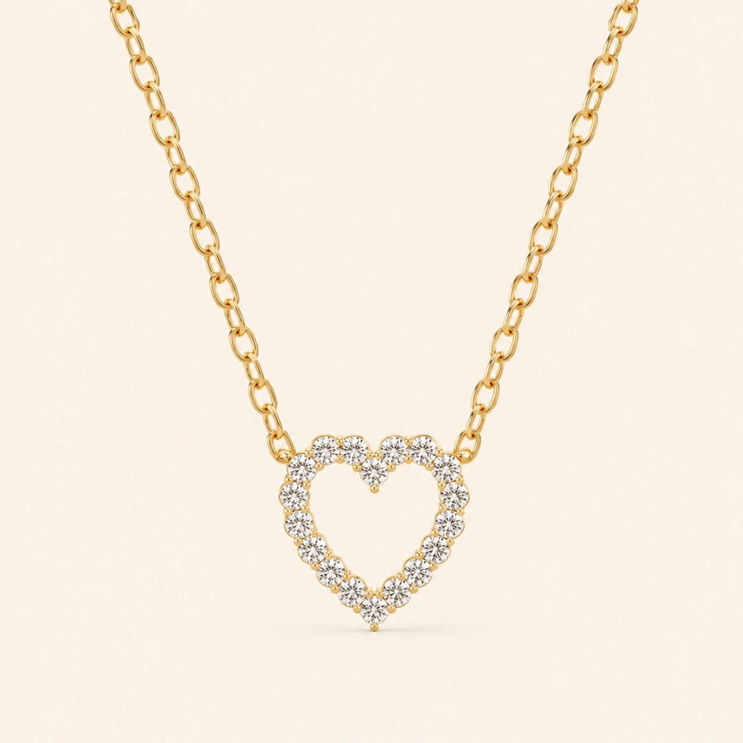 Moissanite Heart Necklace