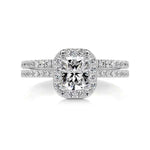 Load image into Gallery viewer, 2.50 Carat Radiant Shape Halo Moissanite Bridal Set Ring in Yellow Gold
