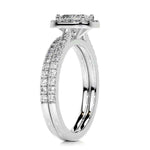 Load image into Gallery viewer, 2.50 Carat Radiant Shape Halo Moissanite Bridal Set Ring in Yellow Gold
