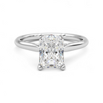 Load image into Gallery viewer, 1.50 Carat Radiant Cut Solitaire Cathedral Moissanite Ring in Yellow Gold
