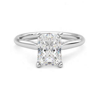 1.50 Carat Radiant Cut Solitaire Cathedral Moissanite Ring in Yellow Gold