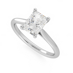 Load image into Gallery viewer, 1.50 Carat Radiant Cut Solitaire Cathedral Moissanite Ring in Yellow Gold
