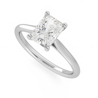 1.50 Carat Radiant Cut Solitaire Cathedral Moissanite Ring in Yellow Gold