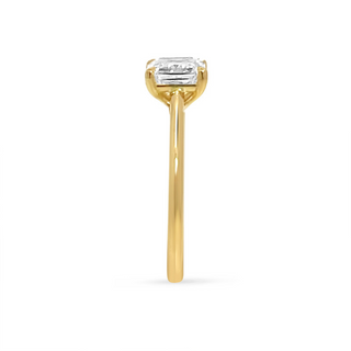 1.5 Carat Radiant Cut Moissanite East West Ring in Yellow Gold