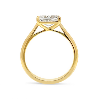 1.5 Carat Radiant Cut Moissanite East West Ring in Yellow Gold