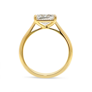 1.50 Carat Radiant Shape East West Moissanite Ring in Yellow Gold