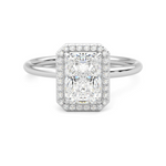 Load image into Gallery viewer, 2 Ct Radiant Cut Halo Moissanite Ring in White Gold
