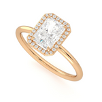 Load image into Gallery viewer, 2 Ct Radiant Cut Halo Moissanite Ring in White Gold
