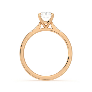 1.80 Ct Radiant Cut 7 Stone Bridge Set Moissanite Ring in Rose Gold