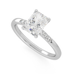 Load image into Gallery viewer, 1.80 Ct Radiant Cut 7 Stone Bridge Set Moissanite Ring in Rose Gold

