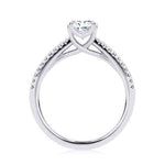 Load image into Gallery viewer, 1.50 Ct Radiant Cut Cathedral Set Moissanite Ring in Rose Gold
