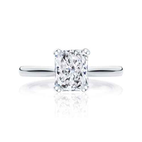 1.20 Carat Radiant Cut Moissanite Solitaire Ring in White Gold
