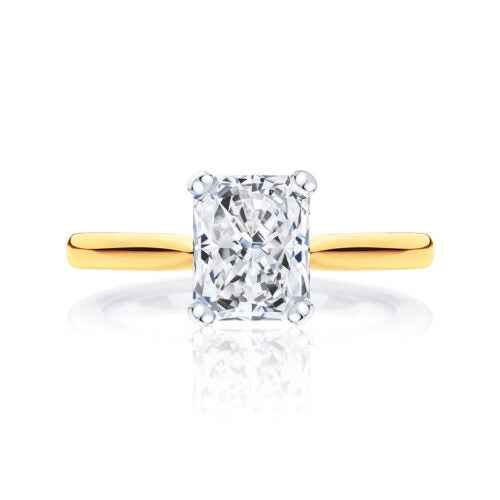 1.20 Carat Radiant Cut Moissanite Solitaire Ring in White Gold