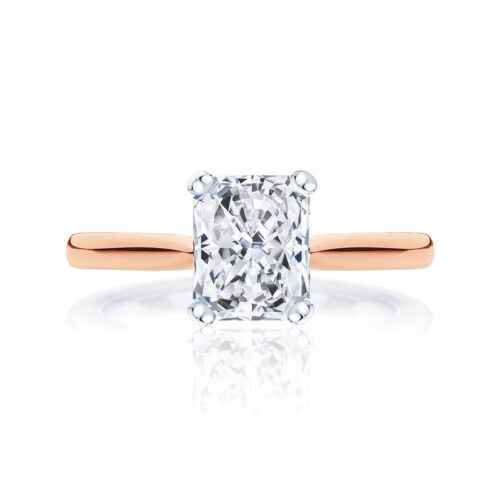 1.20 Carat Radiant Cut Moissanite Solitaire Ring in White Gold