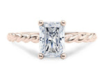 Load image into Gallery viewer, 1.50 Ct Radiant Cut Moissanite Rope Design Ring in Yellow Gold
