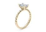 Load image into Gallery viewer, 1.50 Ct Radiant Cut Moissanite Rope Design Ring in Yellow Gold
