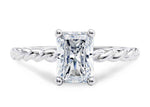 Load image into Gallery viewer, 1.50 Ct Radiant Cut Moissanite Rope Design Ring in Yellow Gold
