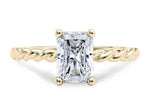 Load image into Gallery viewer, 1.50 Ct Radiant Cut Moissanite Rope Design Ring in Yellow Gold
