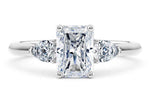 Load image into Gallery viewer, 2.50 Ct Radiant Cut Moissanite Three Stone Ring in White Gold

