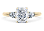 Load image into Gallery viewer, 2.50 Ct Radiant Cut Moissanite Three Stone Ring in White Gold
