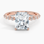 Load image into Gallery viewer, 1.50 Carat Radiant Cut Prong Set Moissanite Ring in Rose Gold With Accent

