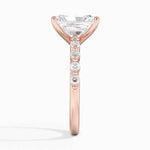 Load image into Gallery viewer, 1.50 Carat Radiant Cut Prong Set Moissanite Ring in Rose Gold With Accent
