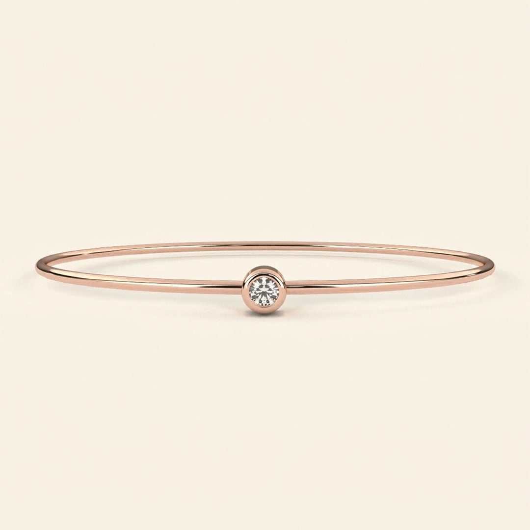 Bezel Set Bangle Bracelet