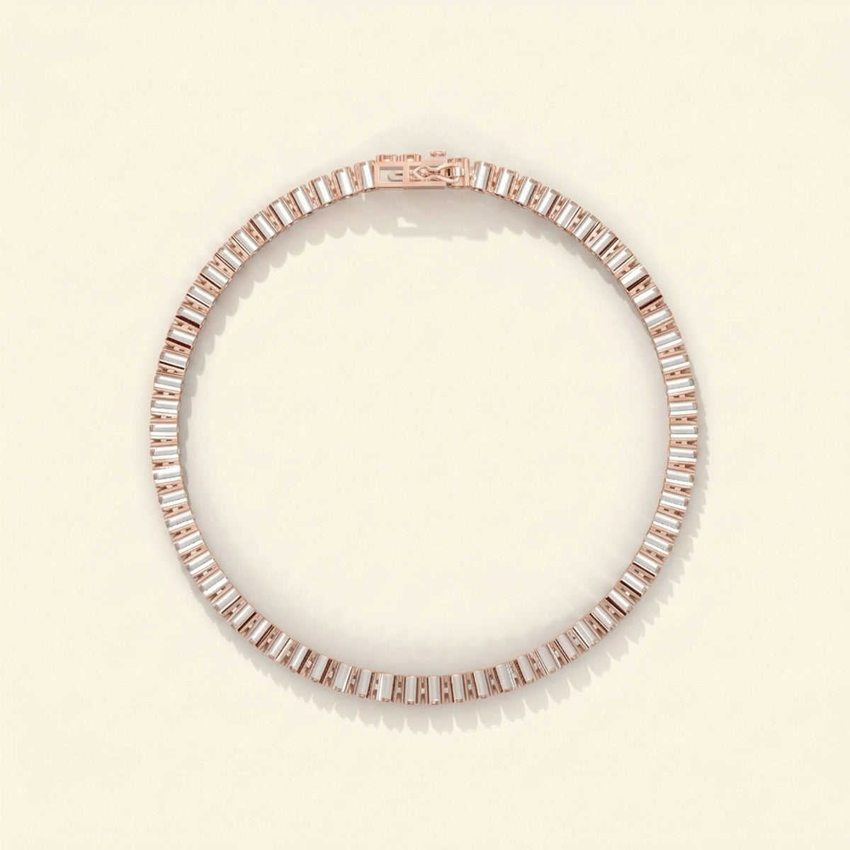 Side view of moissanite tennis bracelet