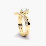 Load image into Gallery viewer, 1.20 Ct Round Cut Moissanite Curved Bridal Set Ring in Rose Gold
