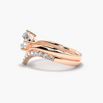 Load image into Gallery viewer, 1.20 Ct Round Cut Moissanite Curved Bridal Set Ring in Rose Gold
