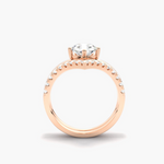 Load image into Gallery viewer, 1.20 Ct Round Cut Moissanite Curved Bridal Set Ring in Rose Gold
