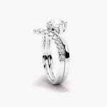 Load image into Gallery viewer, 1.20 Ct Round Cut Moissanite Curved Bridal Set Ring in Rose Gold
