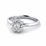 Load image into Gallery viewer, 2 Ct Round Shape Halo Moissanite Floral Ring in Rose Gold
