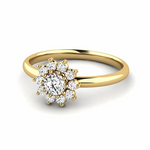 Load image into Gallery viewer, 2 Ct Round Shape Halo Moissanite Floral Ring in Rose Gold
