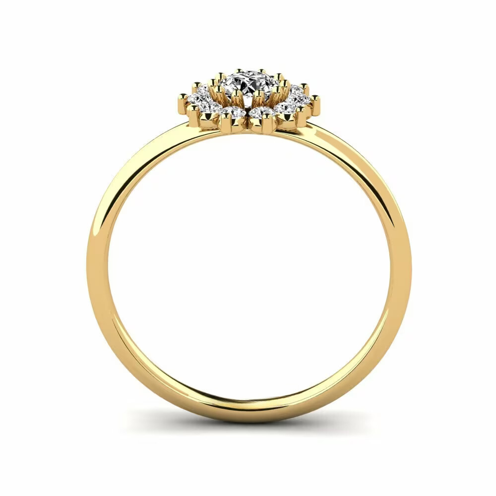 2 Ct Round Shape Halo Moissanite Floral Ring in Rose Gold