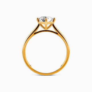 1 Carat Round Cut Moissanite Solitaire Ring in Rose Gold