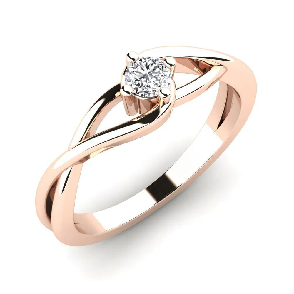 1 Ct Round Shape Twisted Moissanite Solitaire Ring in White Gold