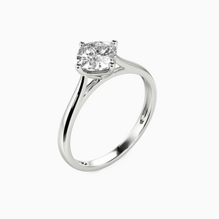 1 Carat Round Cut Moissanite Solitaire Ring in Rose Gold