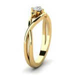 Load image into Gallery viewer, 1 Ct Round Shape Twisted Moissanite Solitaire Ring in White Gold
