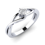 Load image into Gallery viewer, 1 Ct Round Shape Twisted Moissanite Solitaire Ring in White Gold
