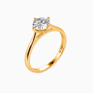 1 Carat Round Cut Solitaire Moissanite Ring in Rose Gold