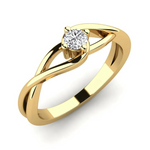 Load image into Gallery viewer, 1 Ct Round Shape Twisted Moissanite Solitaire Ring in White Gold
