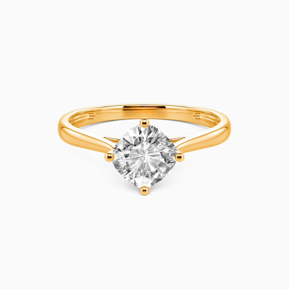 1 Carat Round Cut Solitaire Moissanite Ring in Rose Gold